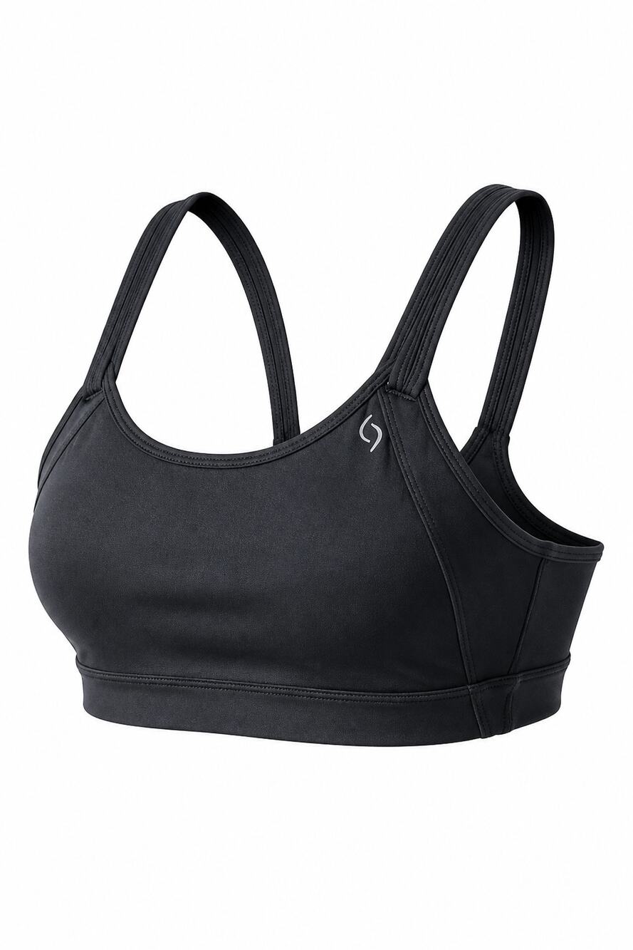 Moving Comfort Fiona Wireless Sports Bra SZ 38C Black Support Adjustable Running